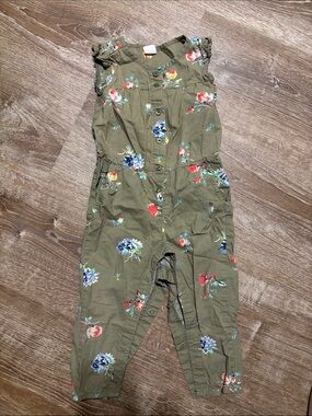 GAP Olive Floral One-Piece Romper